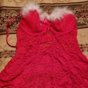 Red sexy cami top and wrap lingerie